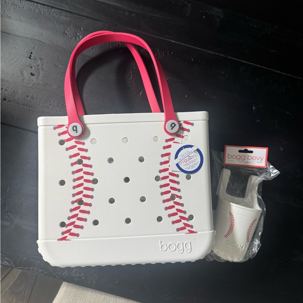 Bogg bag NEW White and Red BASEBALL Tote Bag